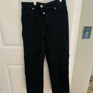 Zara straight leg black jeans, size 2